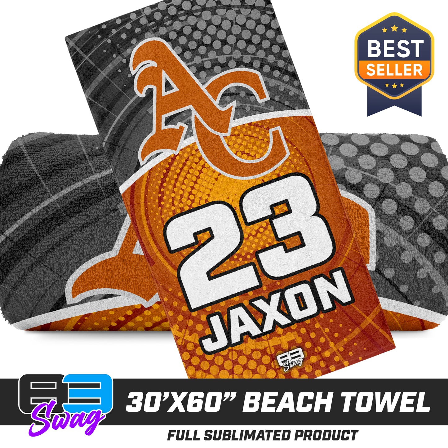 CUSTOM - 30"x60" Beach Towel - ANCIENT CITY REDS