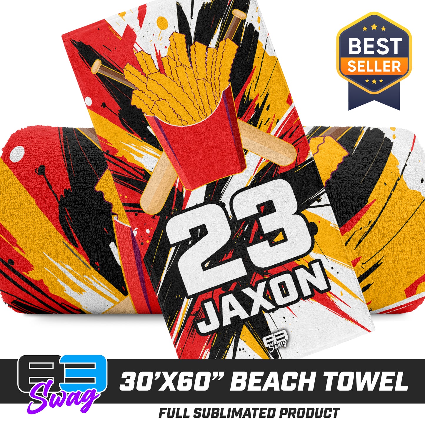 30"x60" Beach Towel - Team Rally Fries Baseball