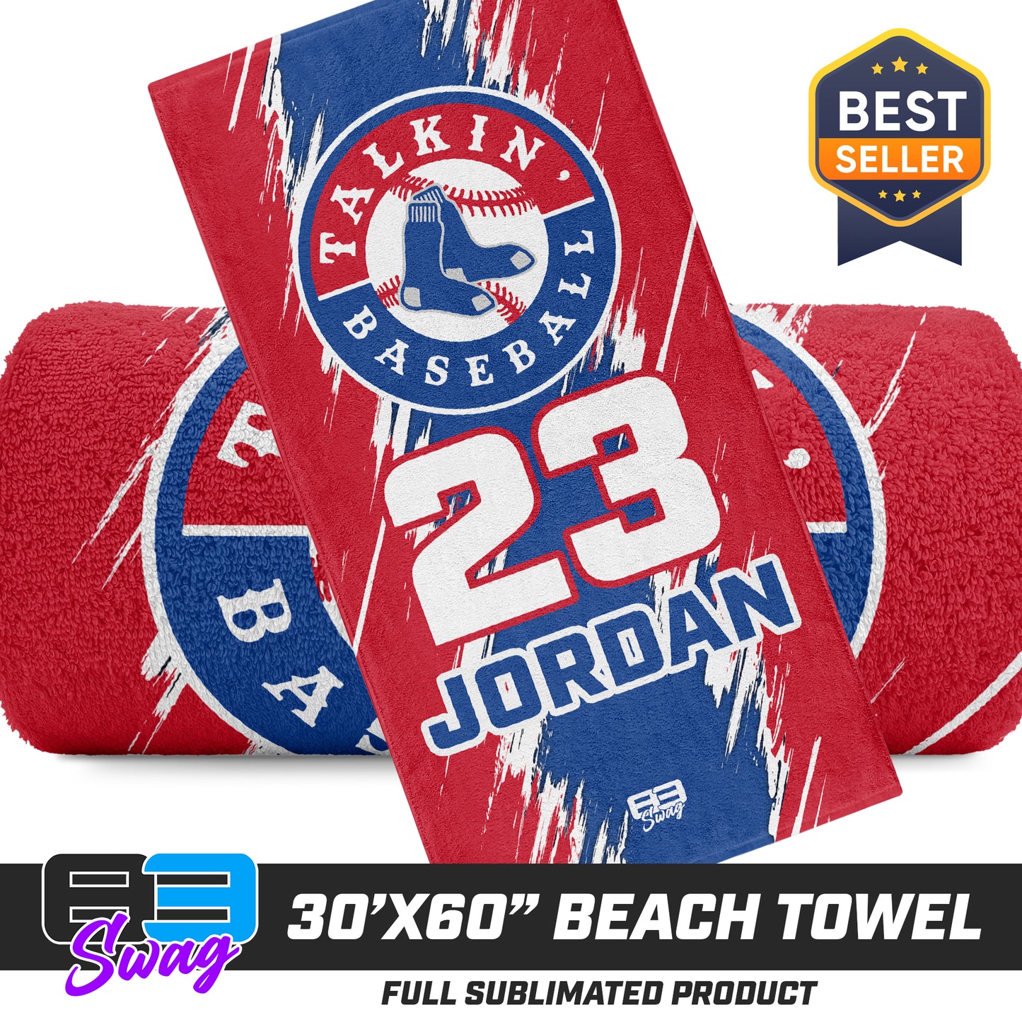 30"x60" Beach Towel - Talkin' Baseball