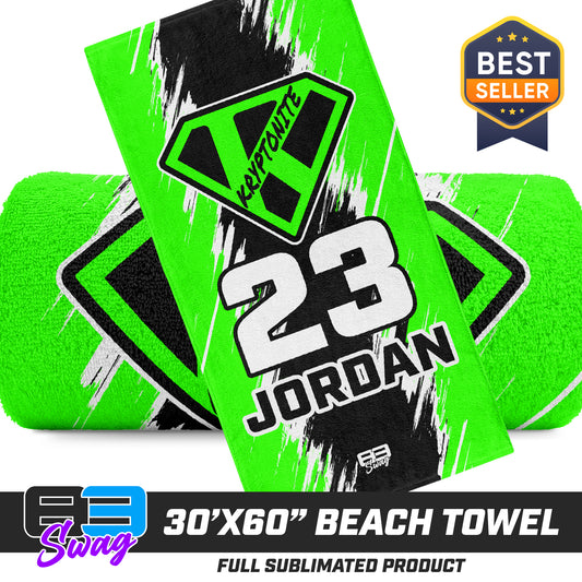 30"x60" Beach Towel - Kryptonite Softball