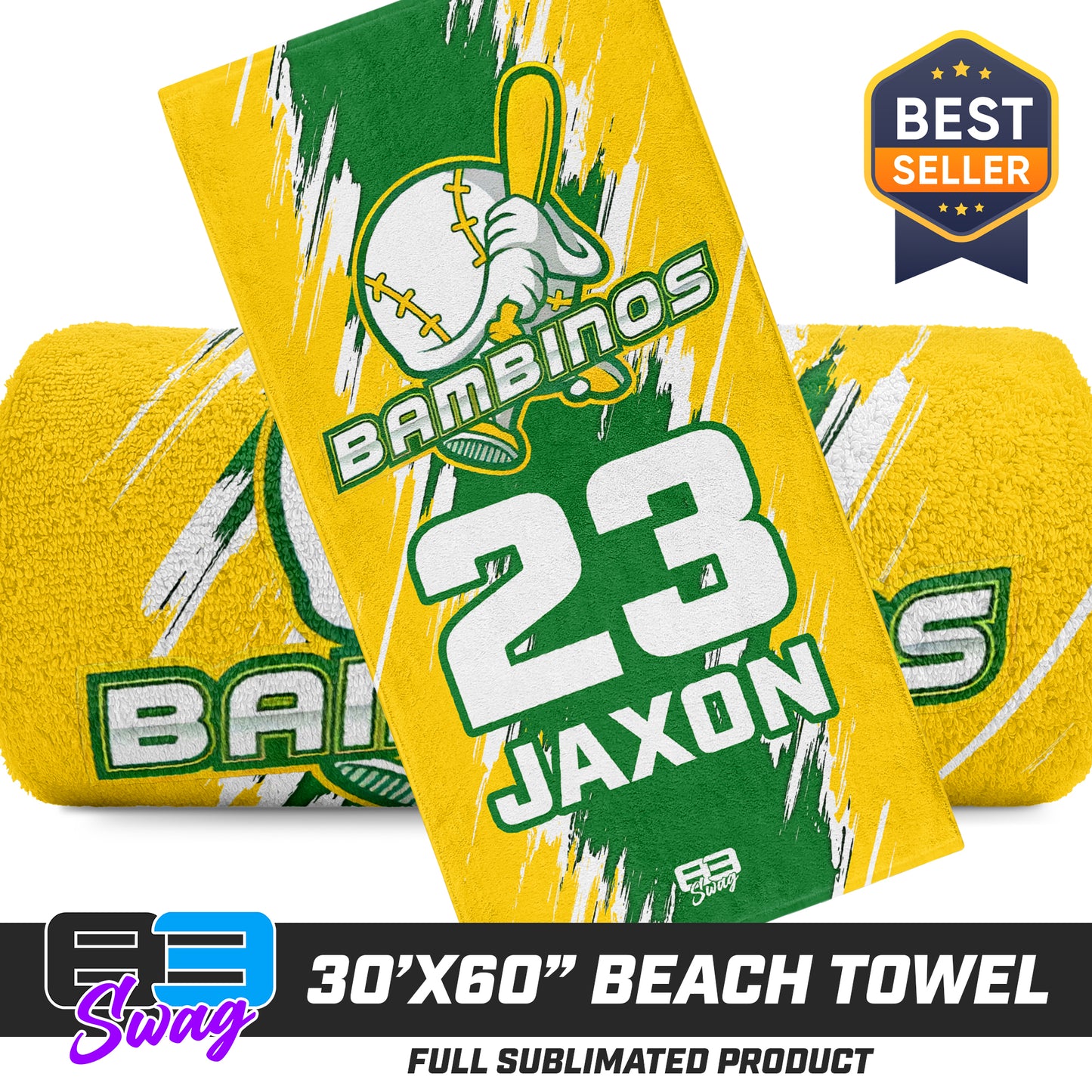 30"x60" Beach Towel - Bambinos Baseball