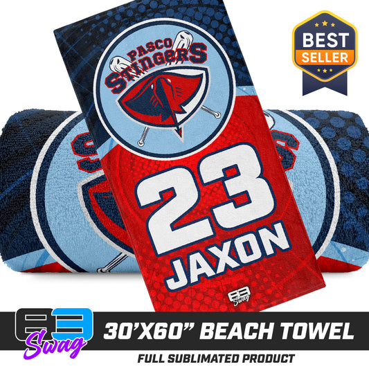 CUSTOM - 30"x60" Beach Towel - Pasco Stingers Baseball