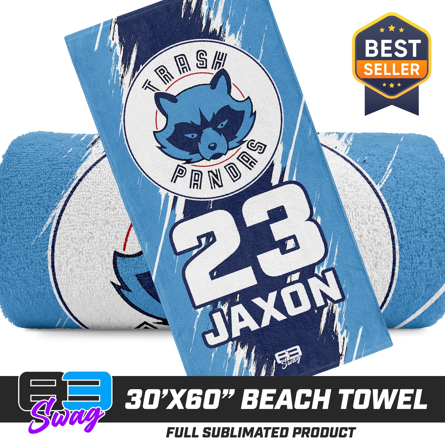 30"x60" Beach Towel - Trash Pandas Softball