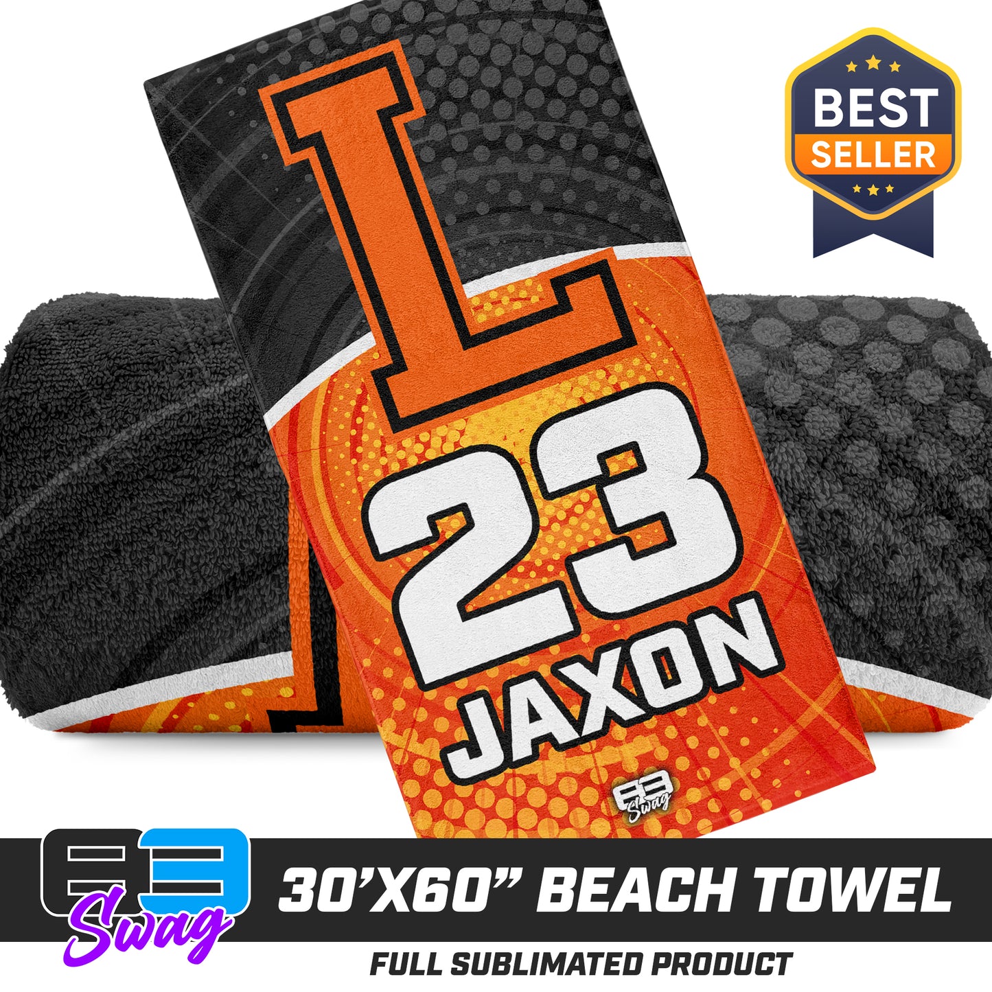 CUSTOM - 30"x60" Beach Towel - Longwood Wrestling