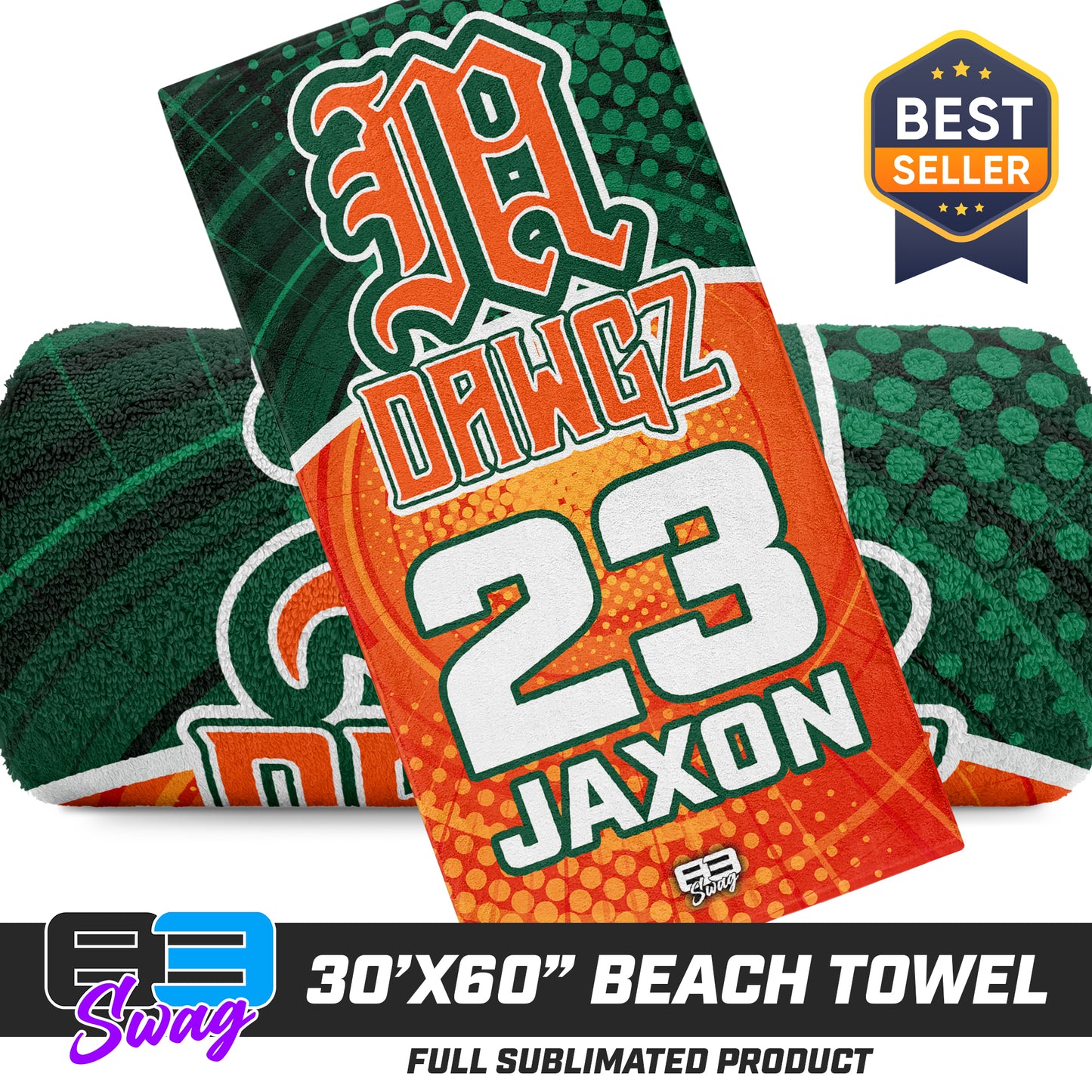 CUSTOM - 30"x60" Beach Towel - Miami Metro Dawgz