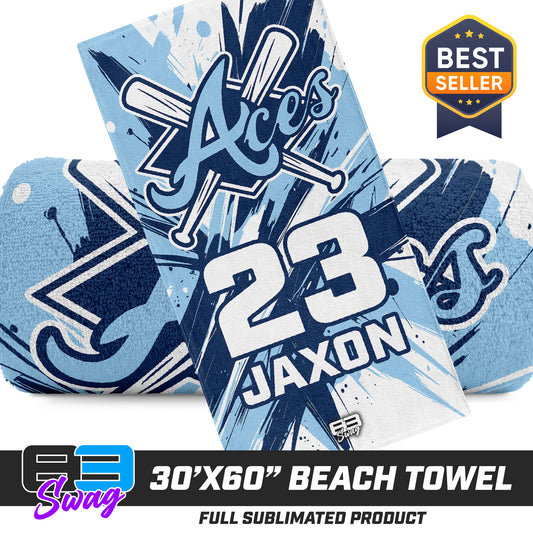 30"x60" Beach Towel - Aces Baseball