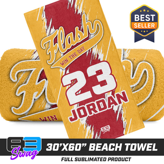 30"x60" Beach Towel - Flash Baseball