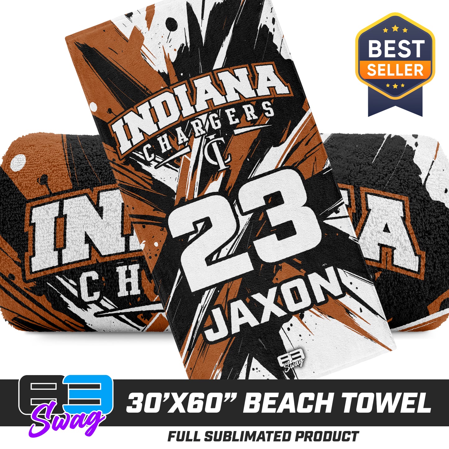 30"x60" Beach Towel - Indiana Chargers Baseball