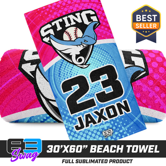 CUSTOM - 30"x60" Beach Towel - Southwest Sting Baseball