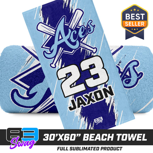 30"x60" Beach Towel - Aces Baseball