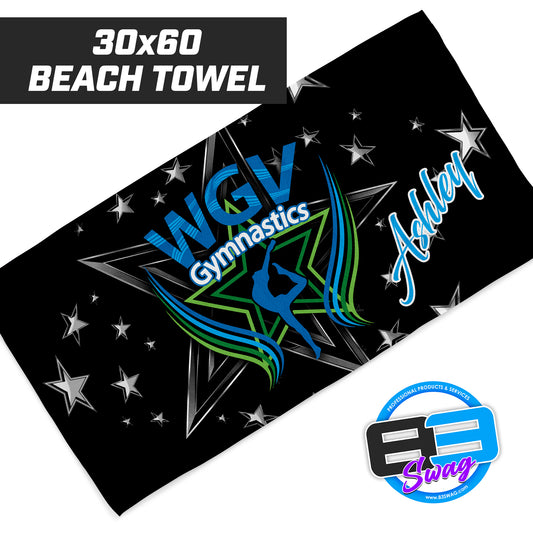 WGV Gymnastics BLACK - 30"x60" Beach Towel
