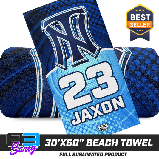CUSTOM - 30"x60" Beach Towel - Top Notch Baseball