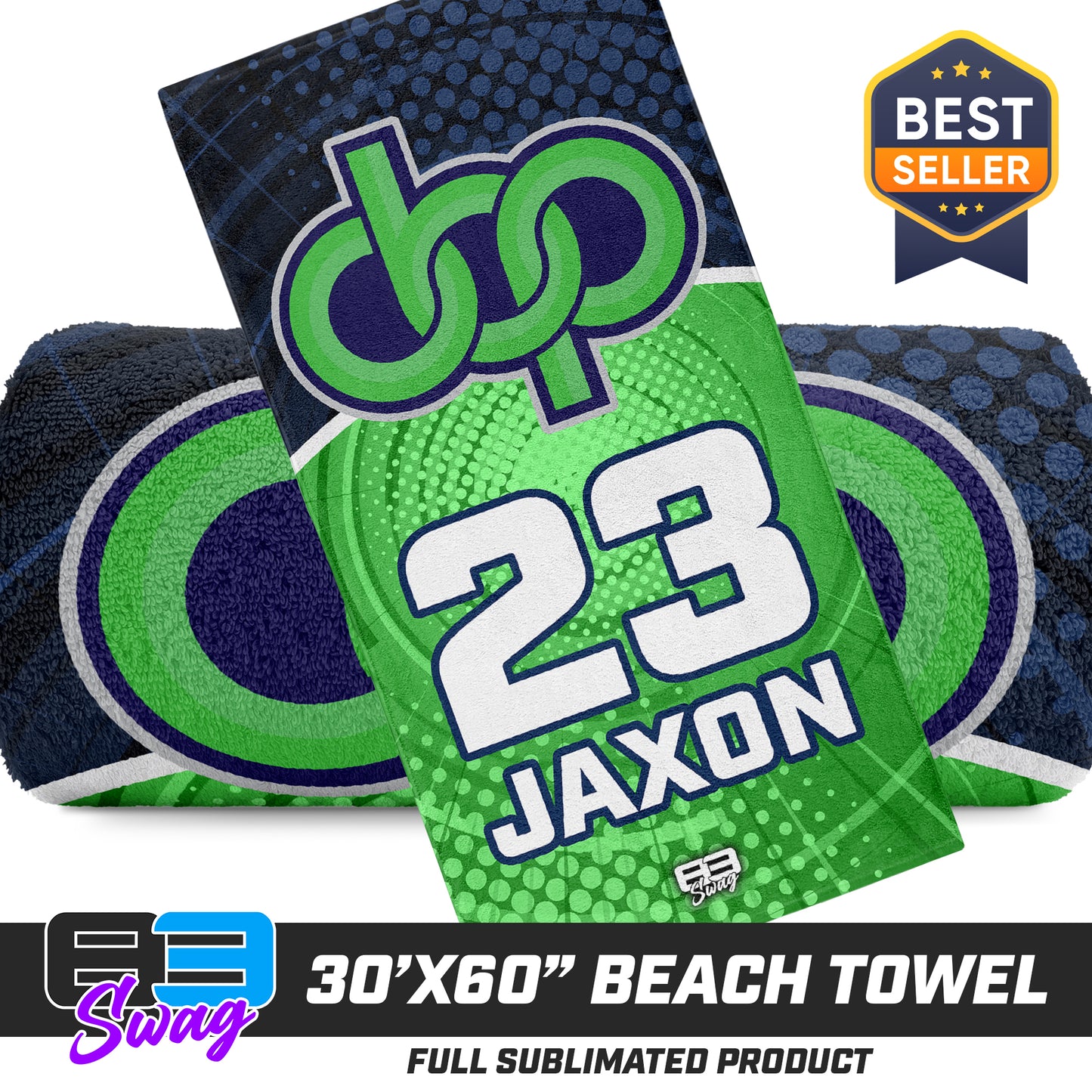 CUSTOM - 30"x60" Beach Towel - Orlando Baseball Prospects - OBP