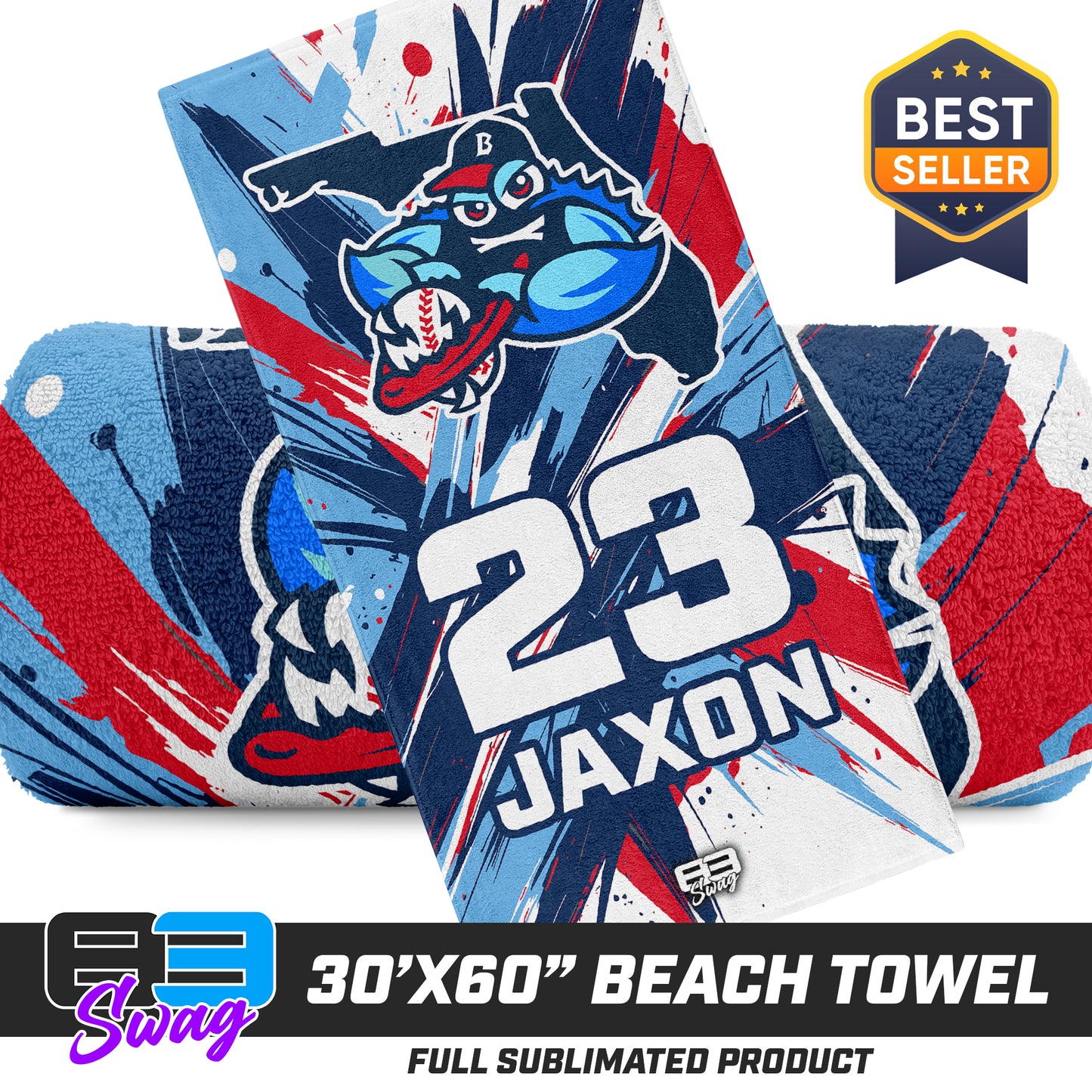 30"x60" Beach Towel - FCA Blue Claws Baseball 2026 VERSION