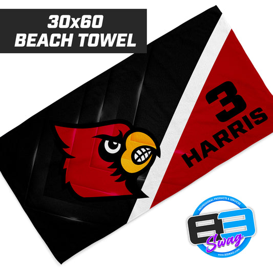 Prosper Cardinals Football - 30"x60" Beach Towel