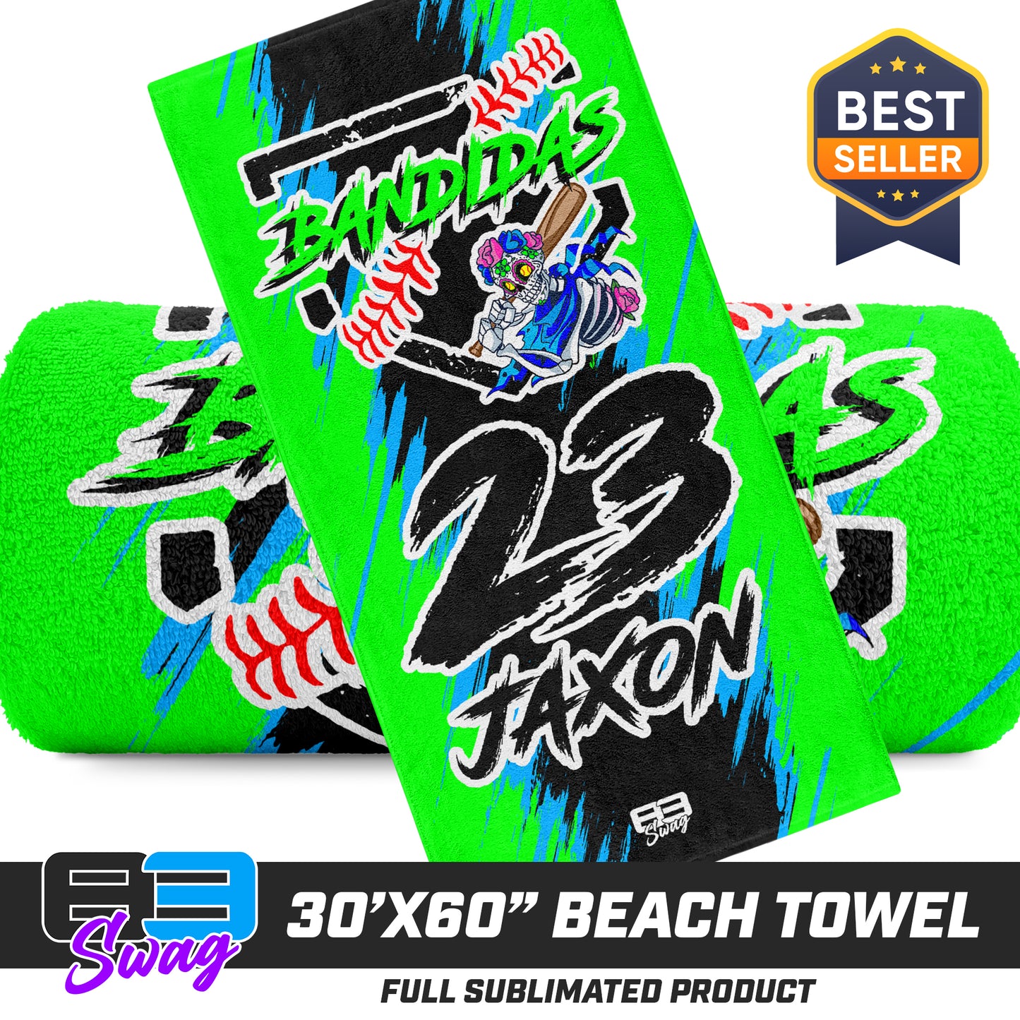 30"x60" Beach Towel - Baker Bandidas Softball