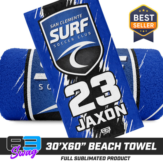 30"x60" Beach Towel - San Clemente Surf Soccer Club