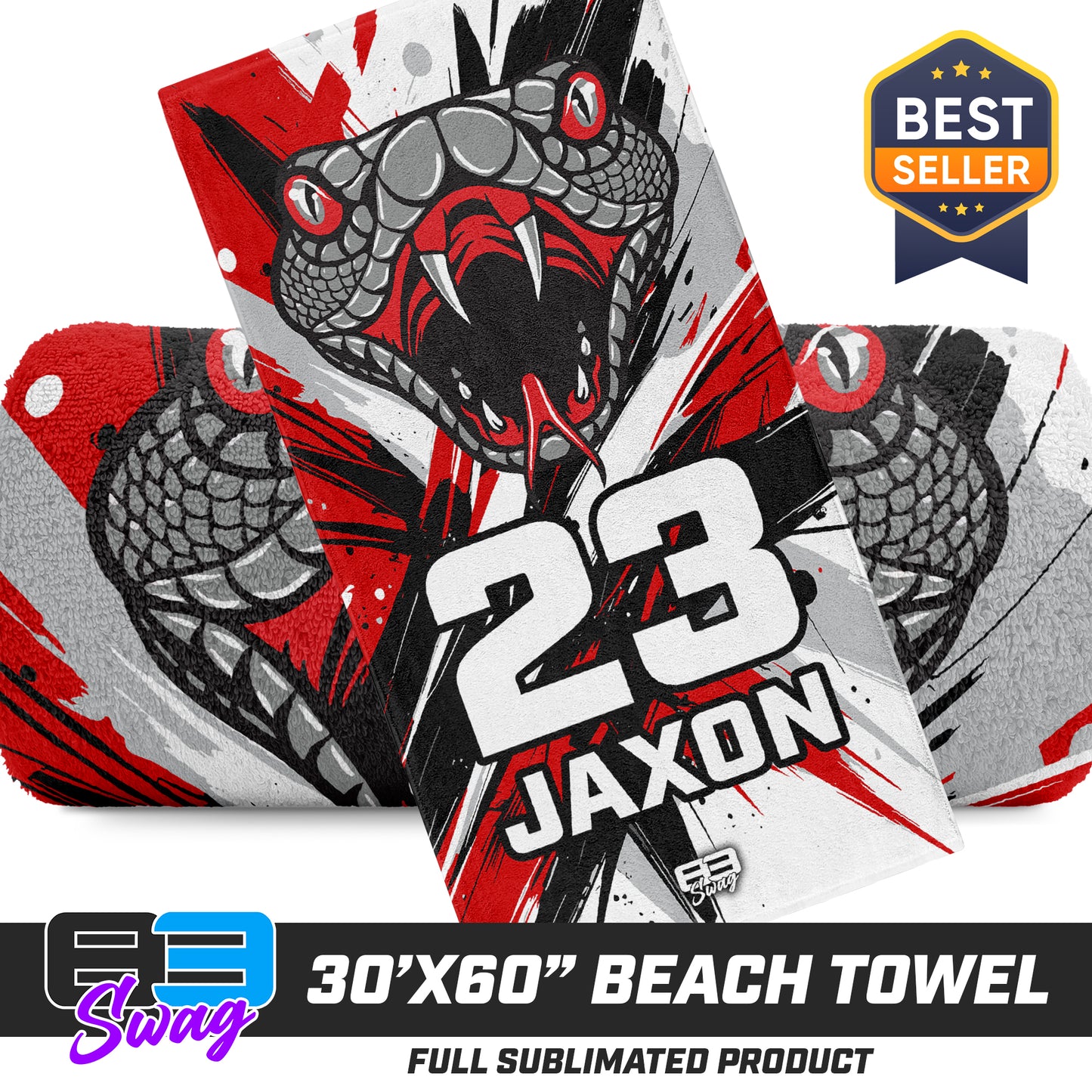 30"x60" Beach Towel - Black Creek Cottonmouths