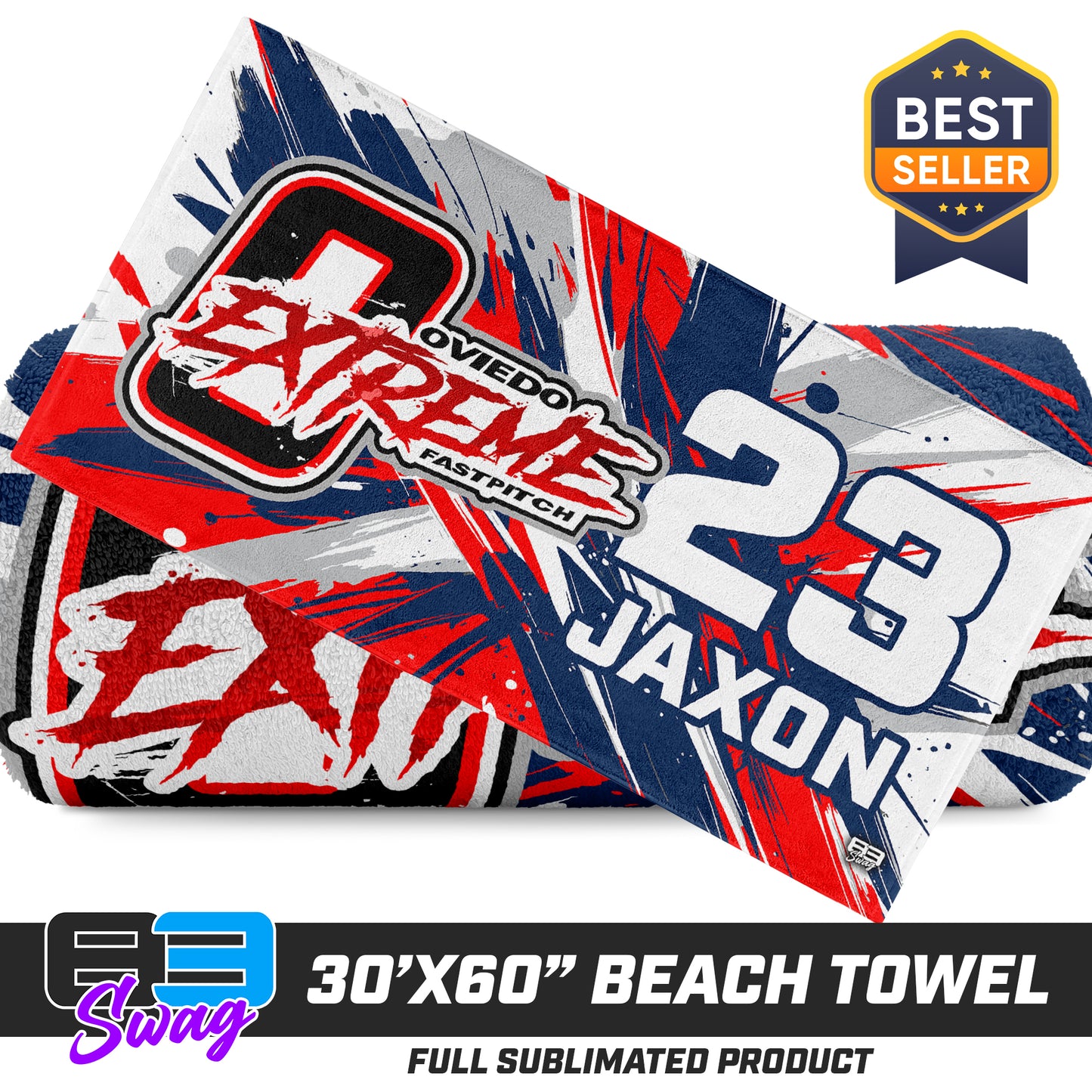 30"x60" Beach Towel - Oviedo Extreme Softball