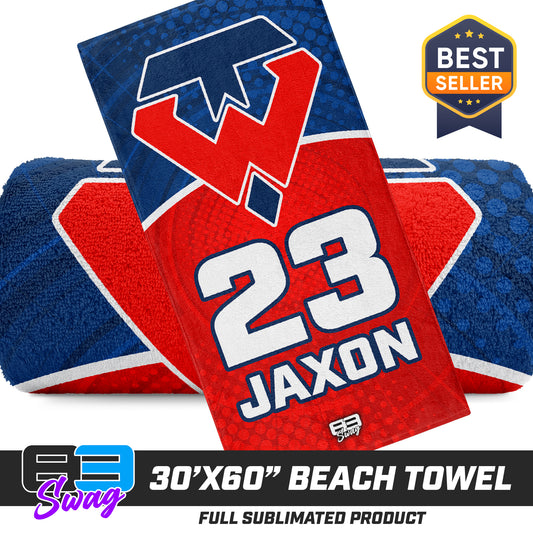 CUSTOM - 30"x60" Beach Towel - Tampa Warriors Baseball