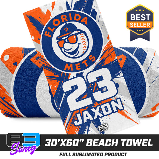 30"x60" Beach Towel - Florida Mets Baseball