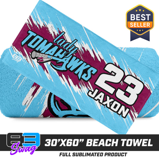 30"x60" Beach Towel - Keystone Heights - Lady Tomahawks Softball