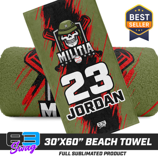 30"x60" Beach Towel - Militia Baseball