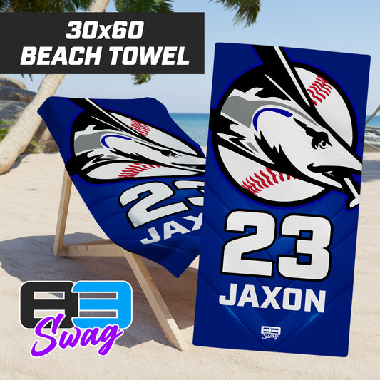 Jax Beach Baseball - CUDA Version - 30"x60" Beach Towel