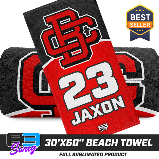 CUSTOM - 30"x60" Beach Towel - Creeks Baseball Club - CBC