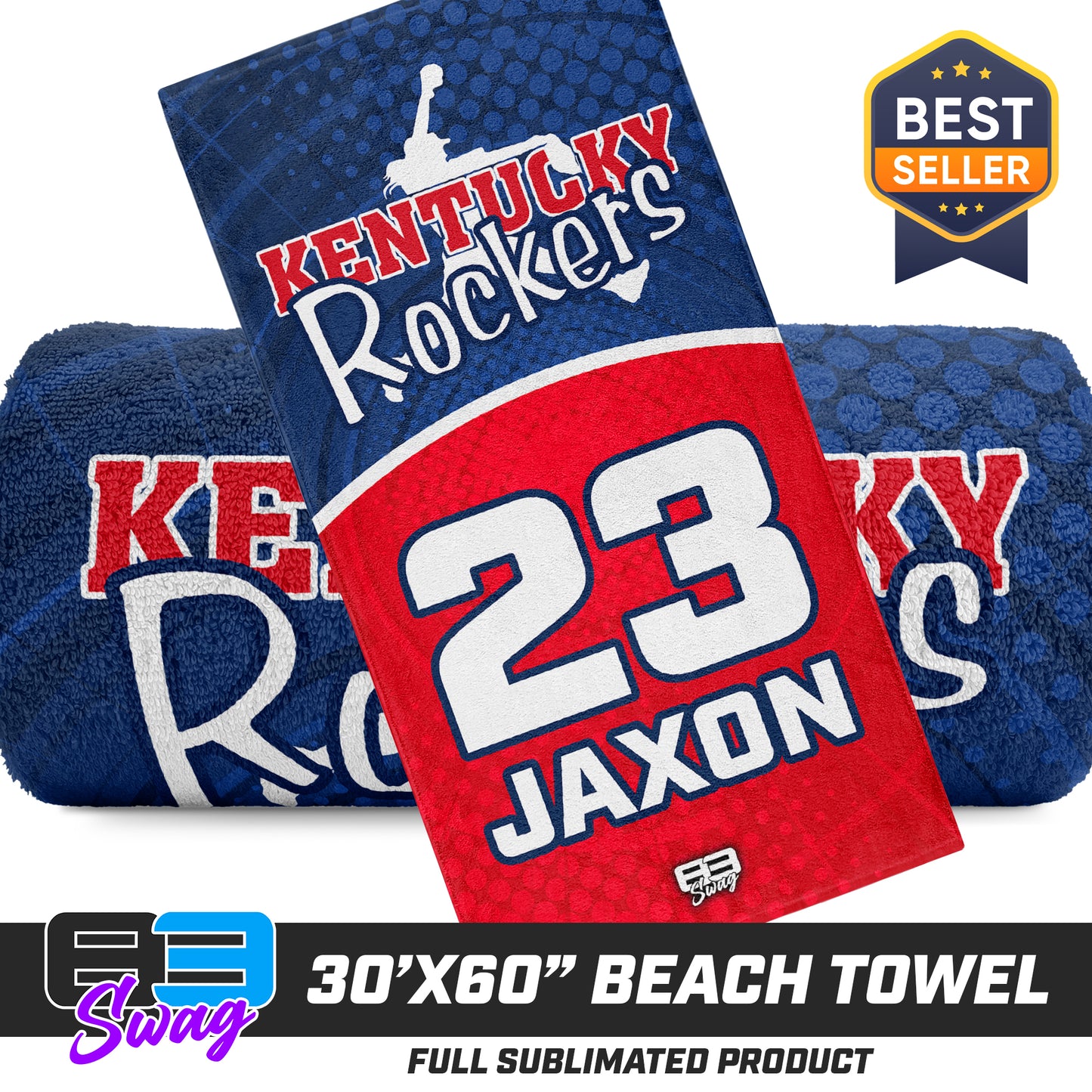 CUSTOM - 30"x60" Beach Towel - KY Rockers Softball