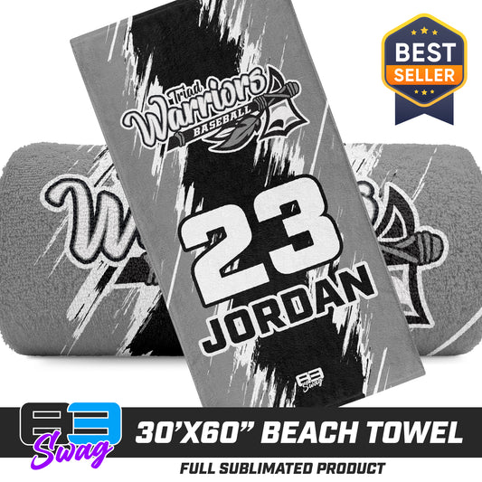 30"x60" Beach Towel - Triad Warriors Baseball