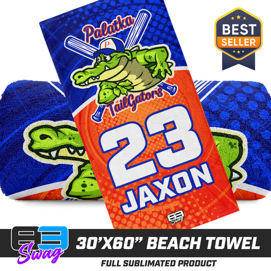 CUSTOM - 30"x60" Beach Towel - Palatka TailGators Baseball