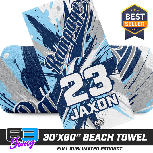 30"x60" Beach Towel - Mississippi Rampage 2030 Softball V.26