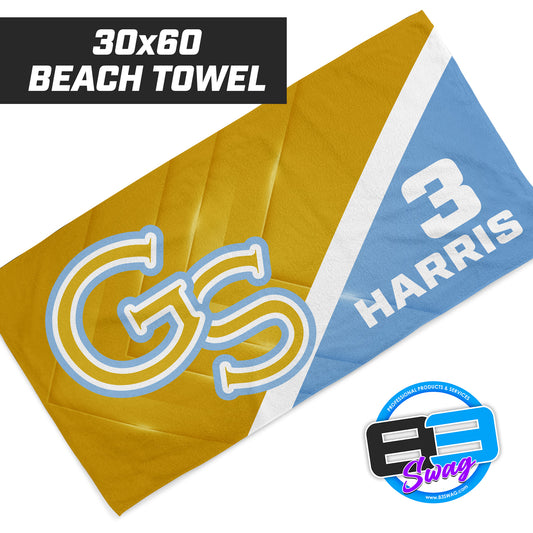 Golden Spikes Baseball - 30"x60" Beach Towel