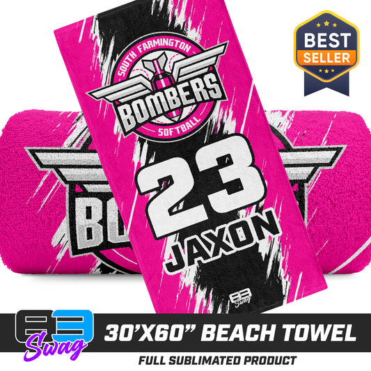 30"x60" Beach Towel - South Farmington Bombers Softball