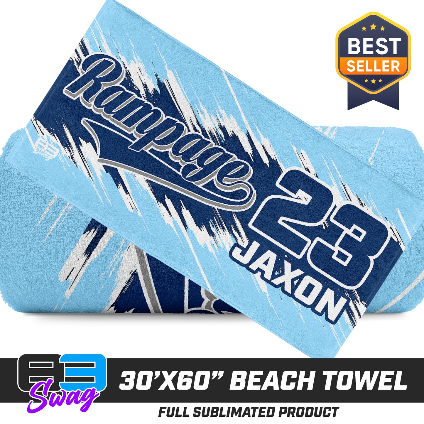 30"x60" Beach Towel - Mississippi Rampage 2030 Softball