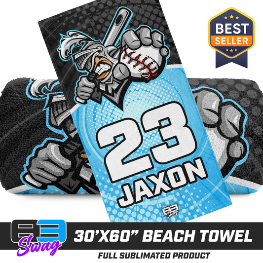 CUSTOM - 30"x60" Beach Towel - Knights Baseball