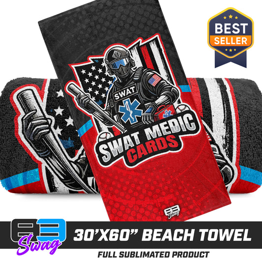 CUSTOM - 30"x60" Beach Towel - Swat Medic Cards