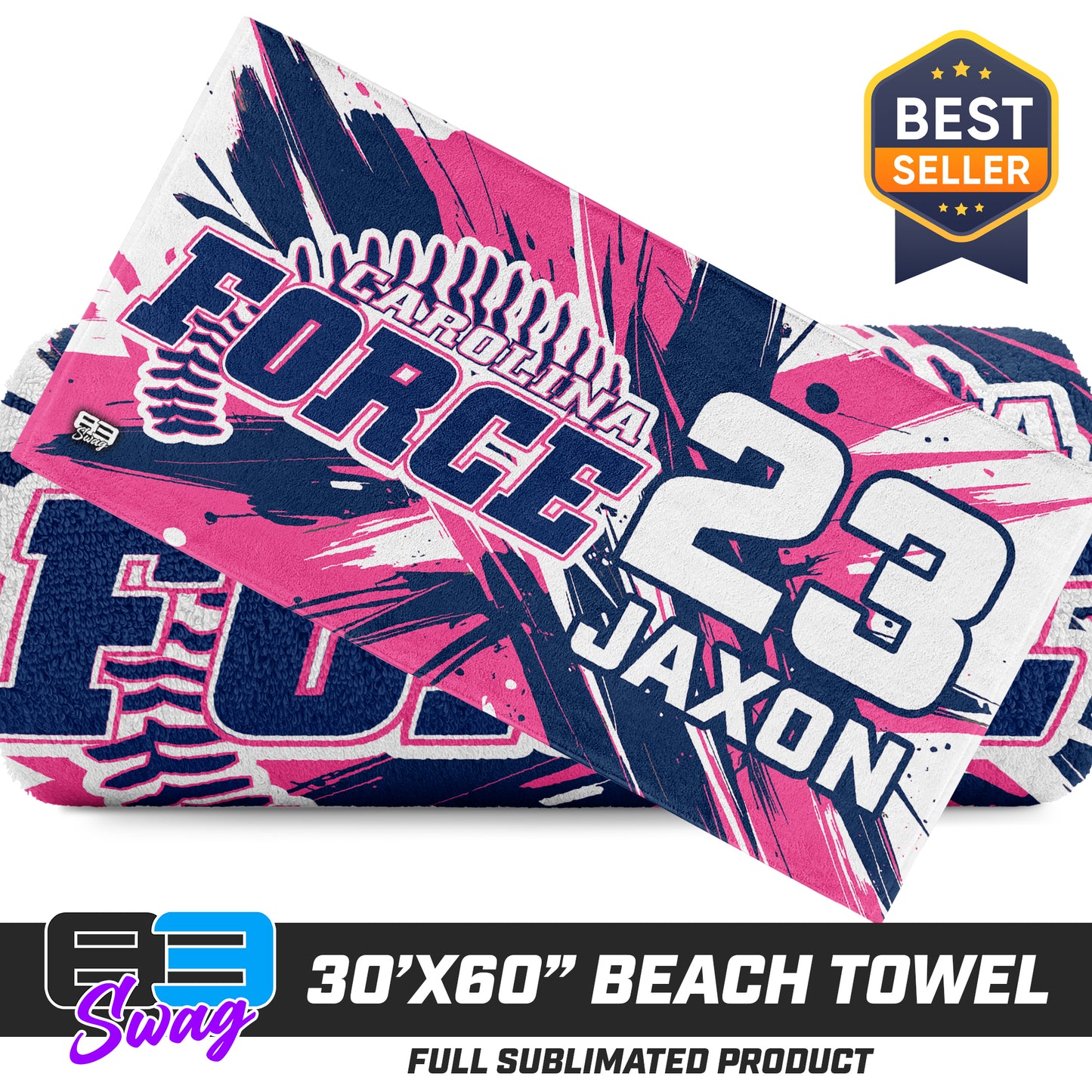 30"x60" Beach Towel - Carolina Force Softball