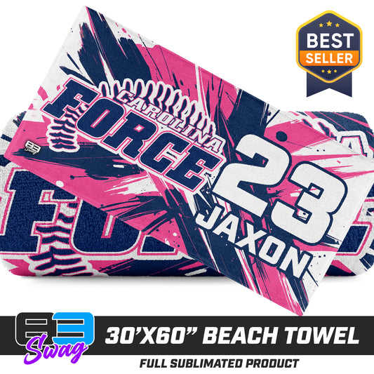 30"x60" Beach Towel - Carolina Force Softball