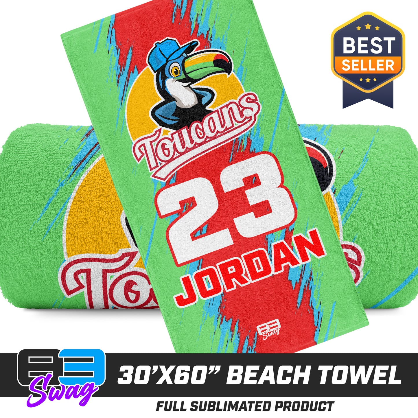 30"x60" Beach Towel - Toucans Baseball LV