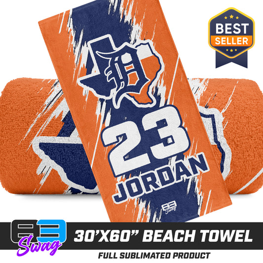 30"x60" Beach Towel - Dallas Tigers Baseball