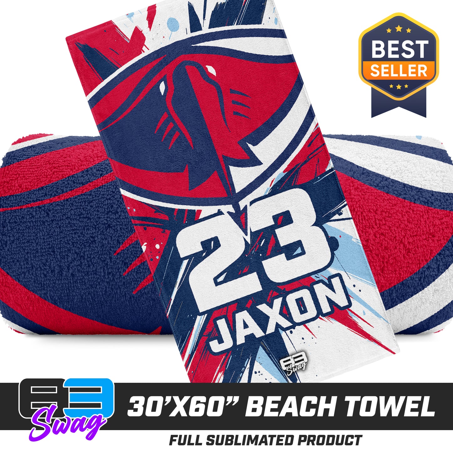 30"x60" Beach Towel - Pasco Stingers Baseball v.26