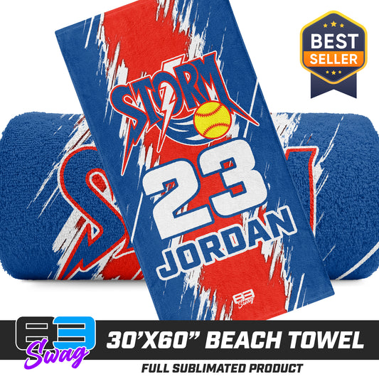 30"x60" Beach Towel - Sun City Storm Softball