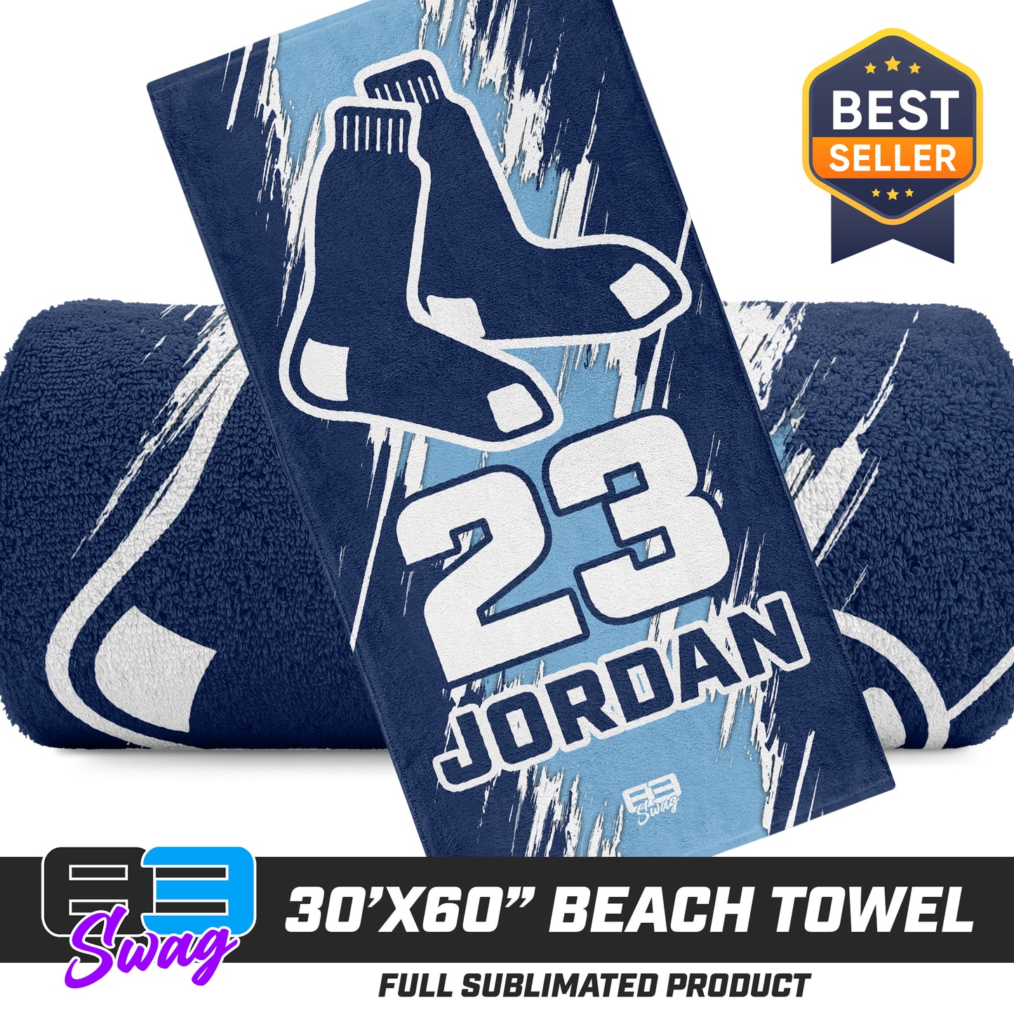 30"x60" Beach Towel - Blue Sox