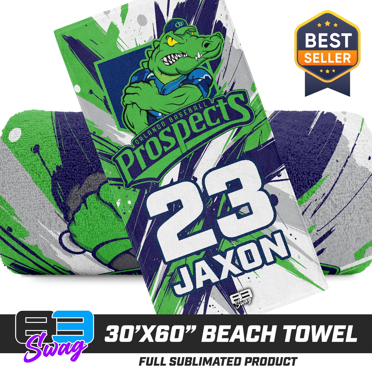 30"x60" Beach Towel - Orlando Baseball Prospects - Swamp Kings V.2026