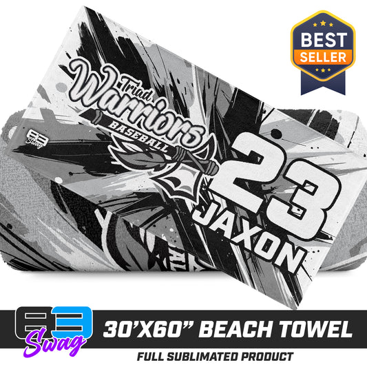 30"x60" Beach Towel - Triad Warriors Baseball