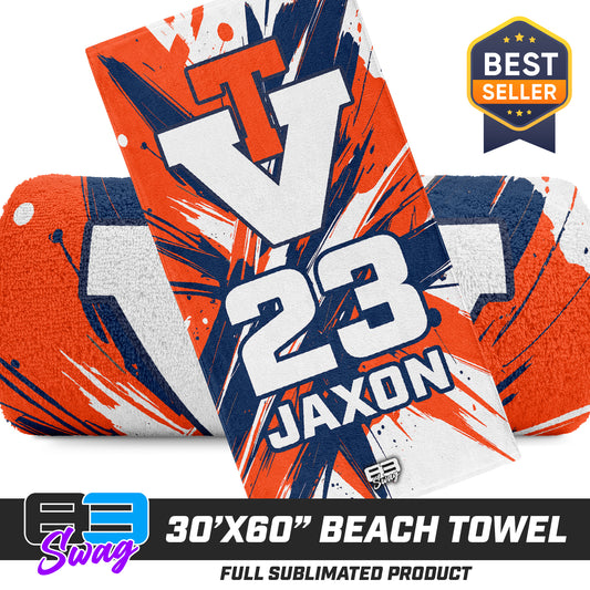30"x60" Beach Towel - Team Virginia Baseball