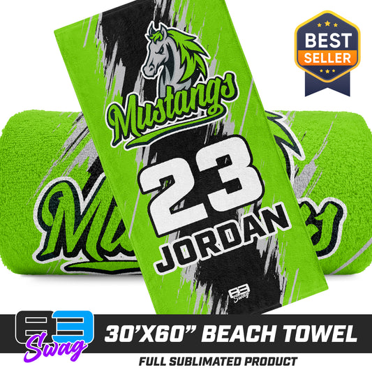 30"x60" Beach Towel - Mustangs