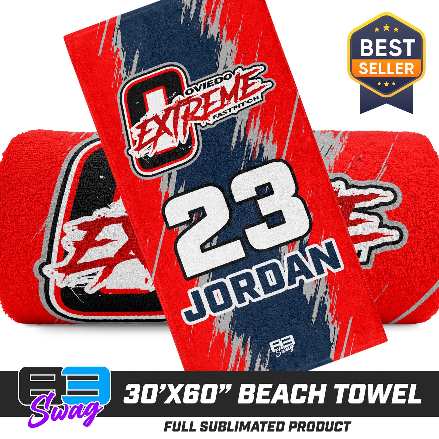 30"x60" Beach Towel - Oviedo Extreme Softball